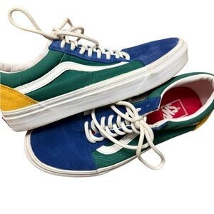 Vans Men's Blue, Green, and Yellow Sneakers yacht.